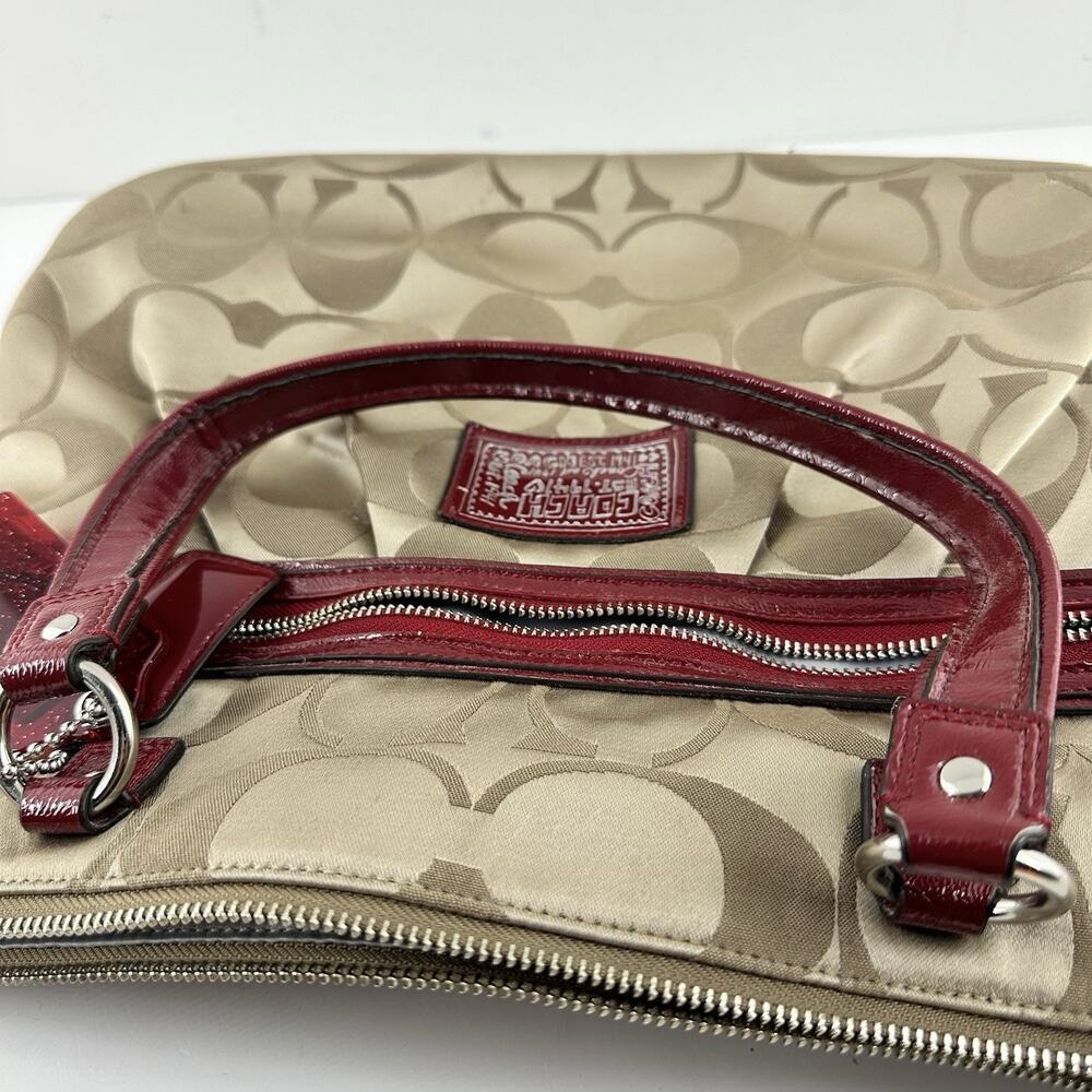 Coach Sateen Poppy Handbag Tote Purse Large #H1257-F20026 Tan All Occasion - Picture 13 of 16